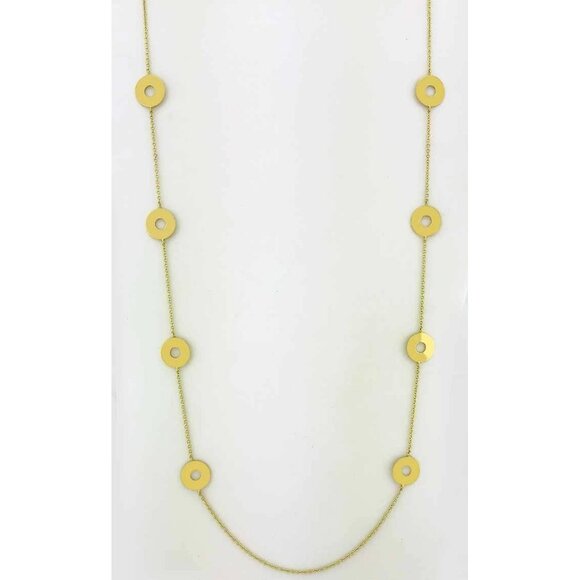 Authentic Ippolita Disc Station Necklace 18k Solid Yellow Gold - Picture 1 of 9